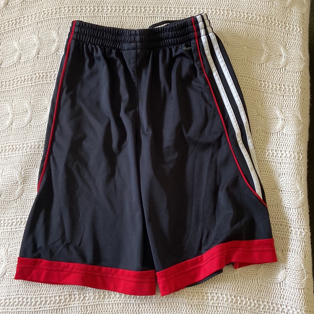 Adidas Black & Red Pull on Elastic waistband Athletic shorts size M (10/12) - Picture 3 of 10